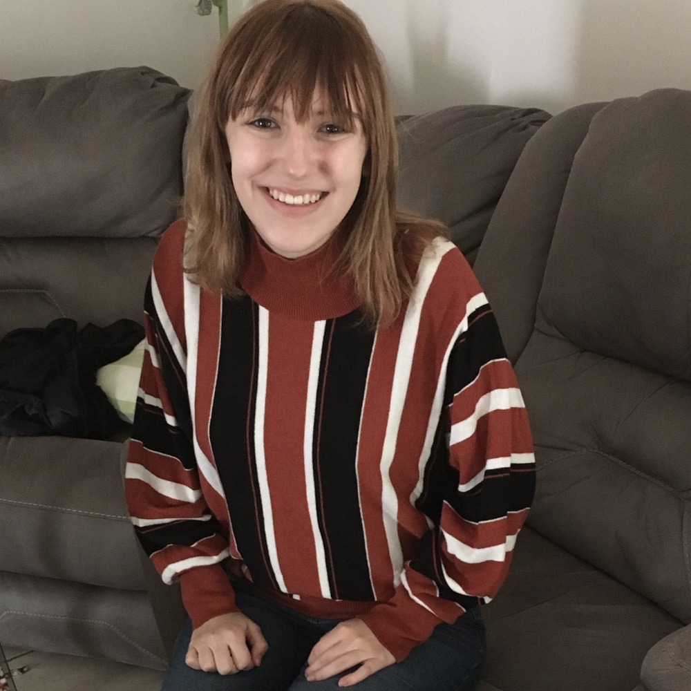 NWT As worn on tv Y&R sweater, Brown spice stripes